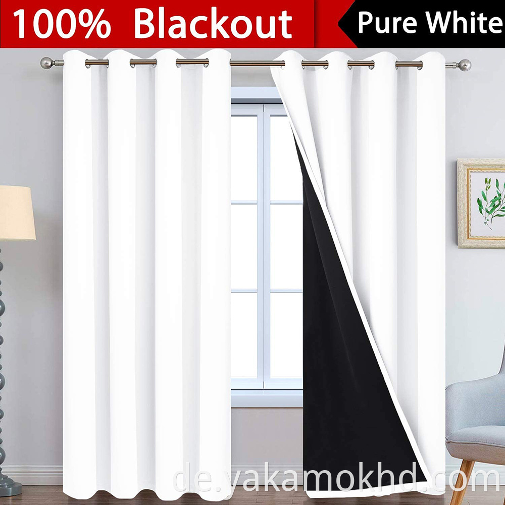 Pure White 100% Blackout Curtains